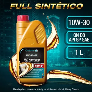 ACEITE DE MOTOR 10W-30 API SP SAE QN D8  FULL SINTETICO PARA MOTORES GASOLINA ( 1 LT )