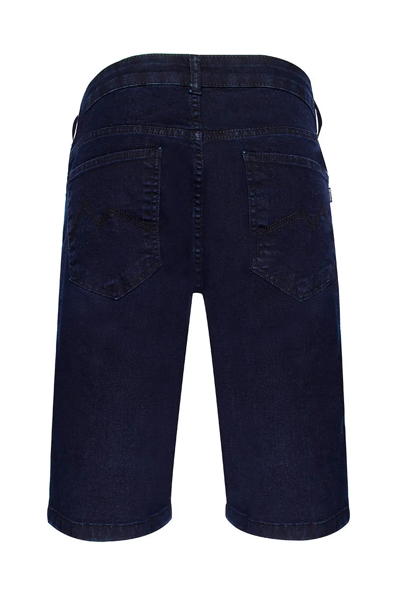 BERMUDA JEANS DARK BLUE AMACIADA