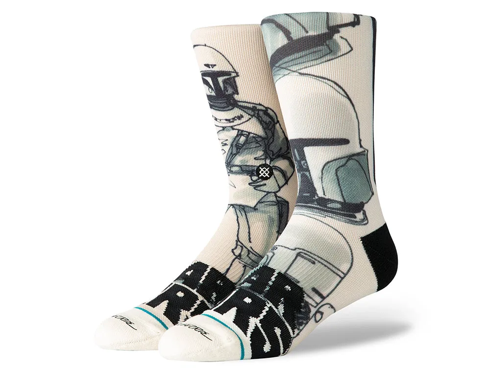 Calceta Stance Star Wars Mcquarrie Boba Fett Hombre Blanco