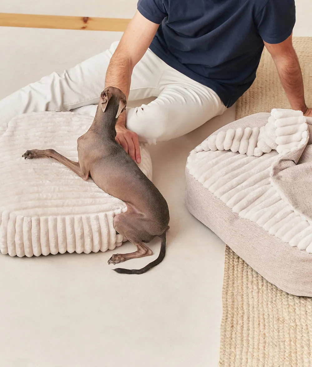 Cama Perro Pana con Capucha Beige, Maso