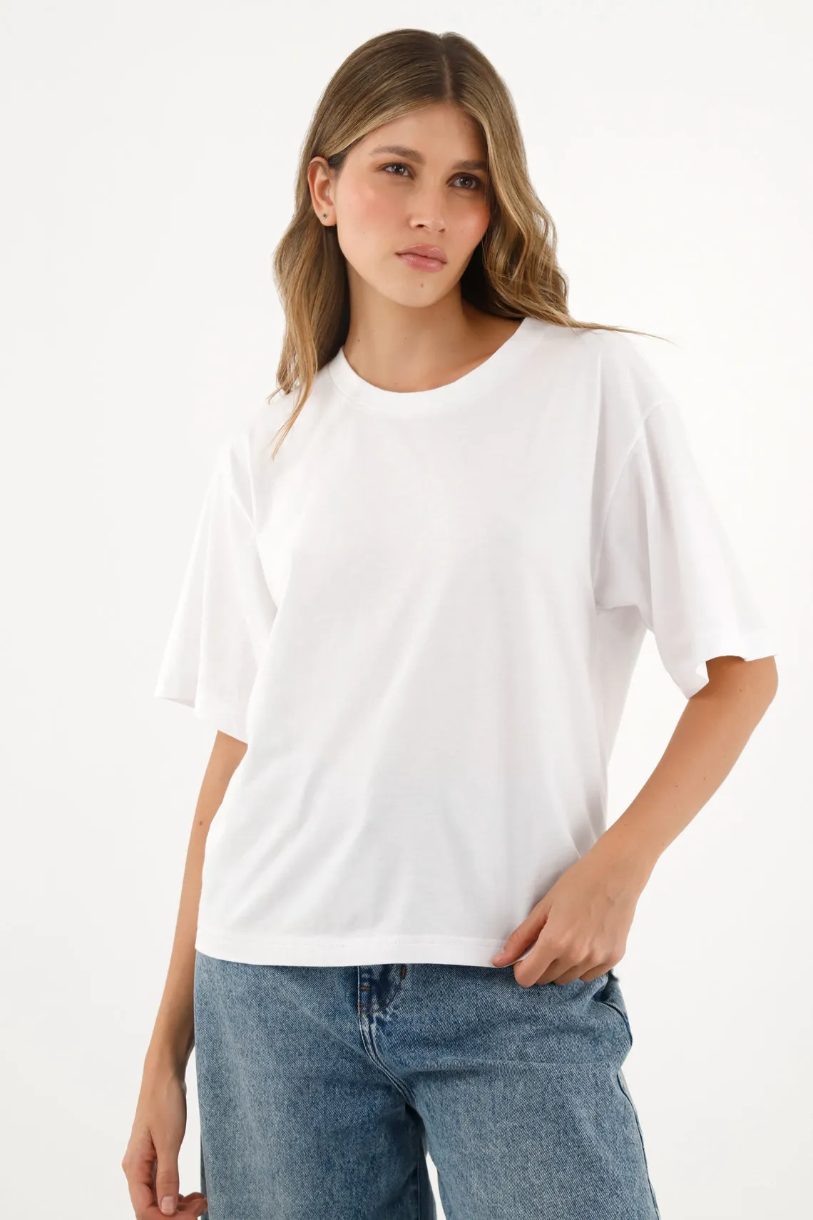 Camiseta manga corta blanca para mujer