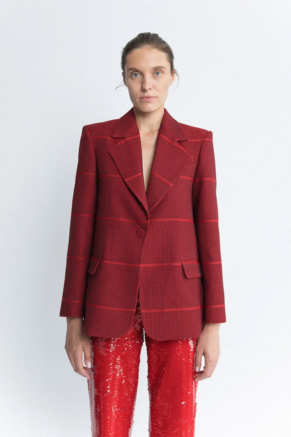 Chaqueta jacquard rojo