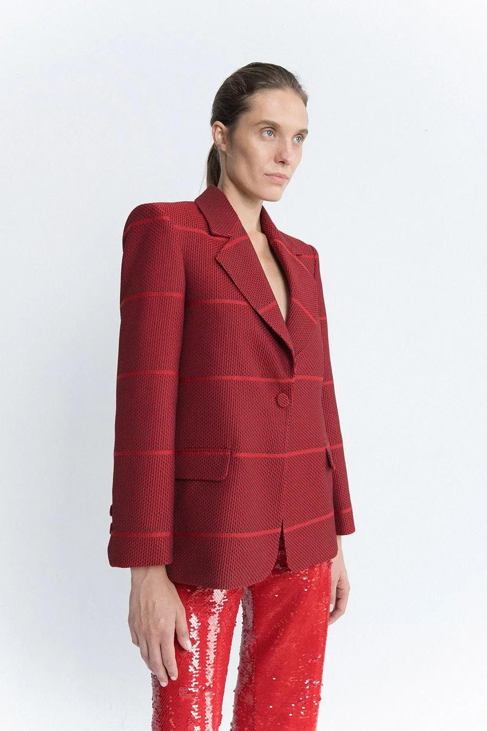 Chaqueta jacquard rojo