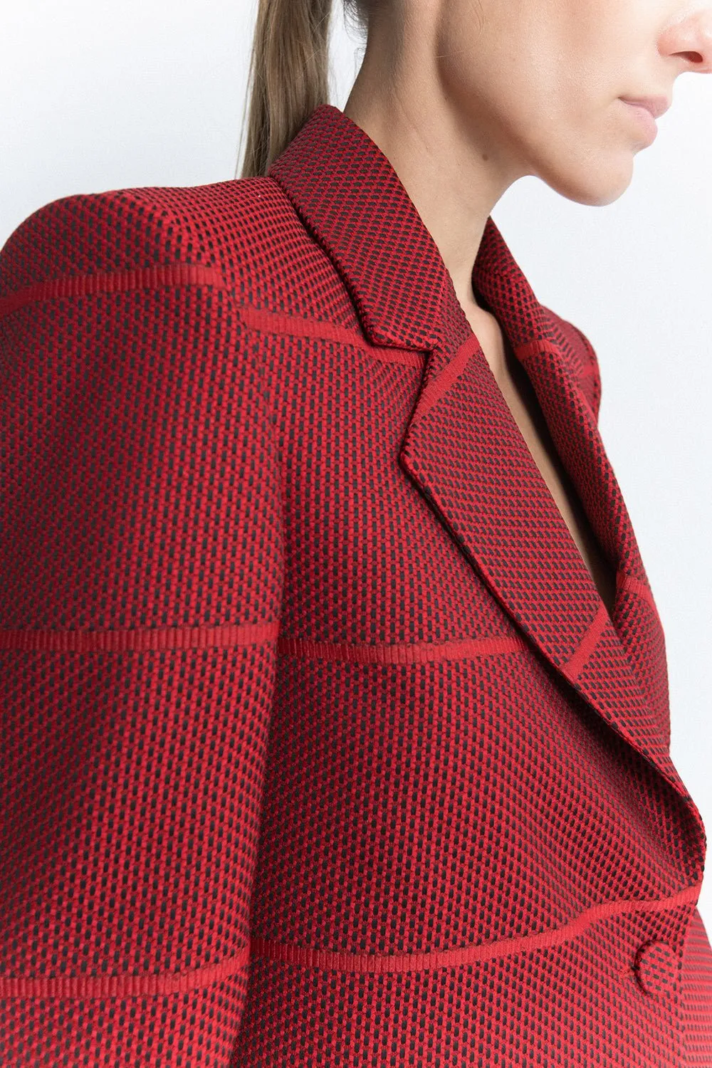 Chaqueta jacquard rojo