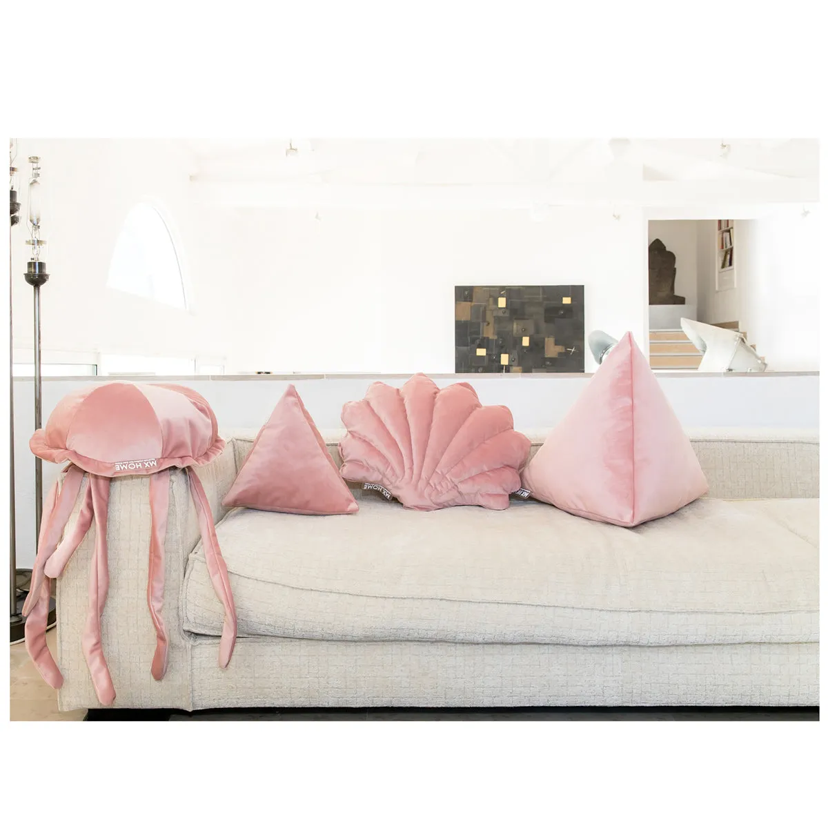 Coussin pyramide velours