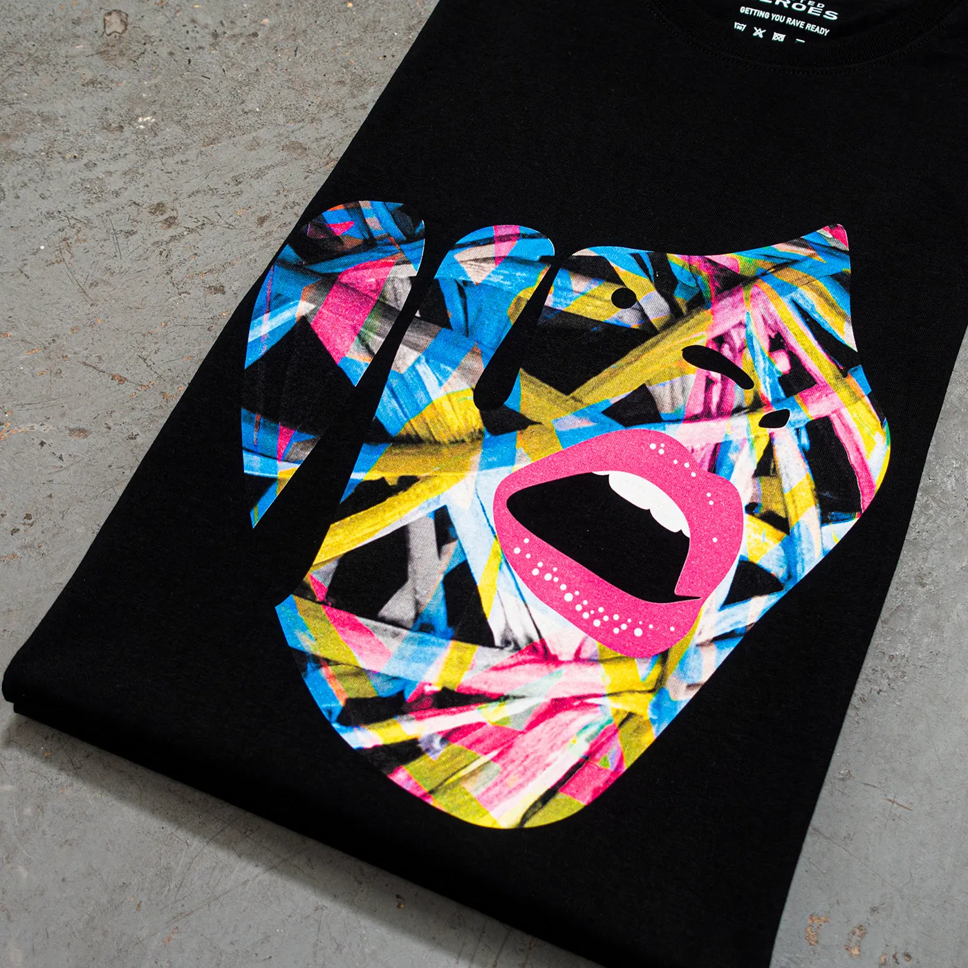 Droplet Face 005 - Tshirt - Black