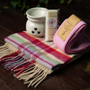 Lambswool Scarf, Merino Socks, Ceramic Wax Warmer and Wax Melts