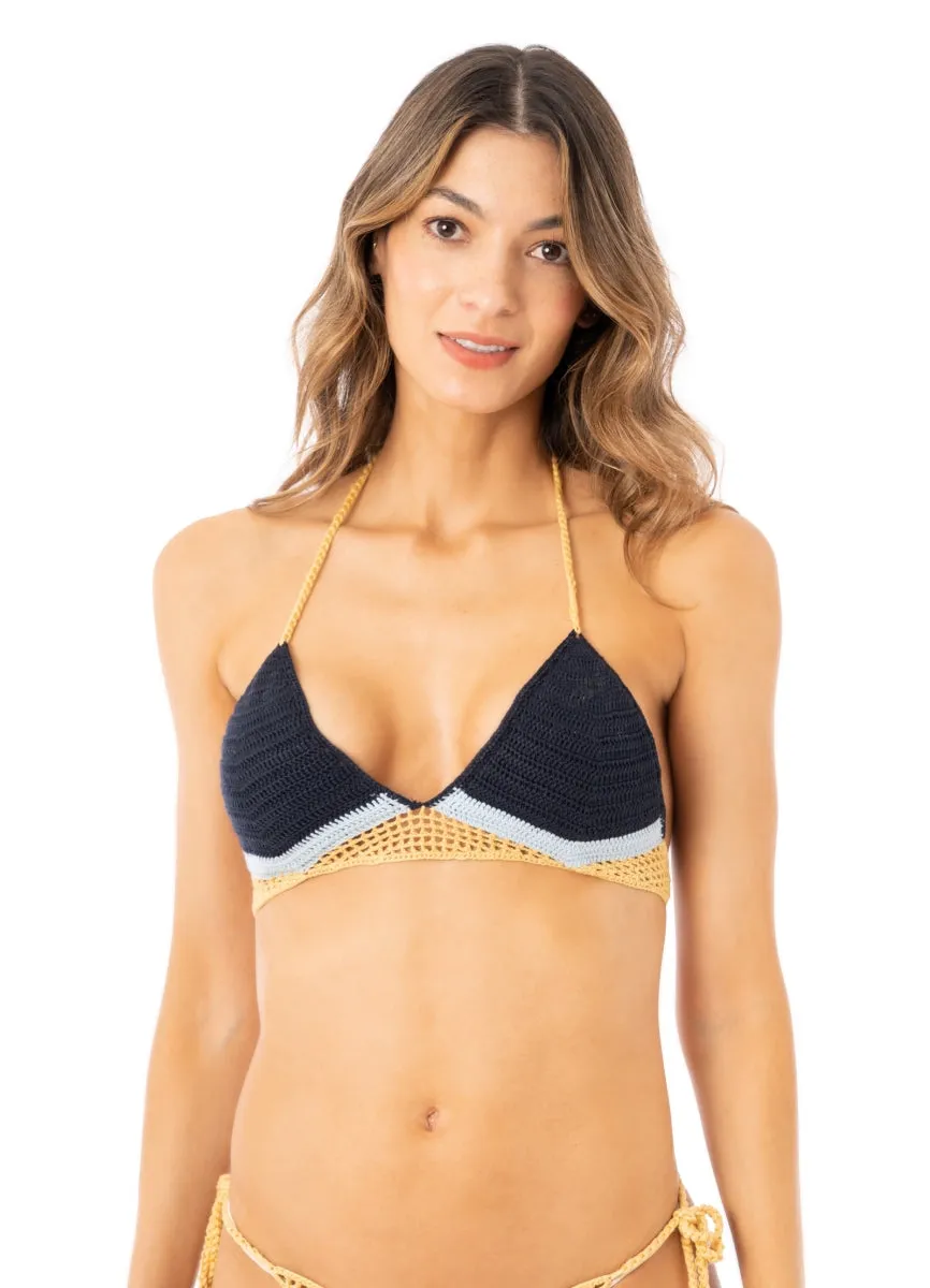 Maaji Chevron Crochet Balty Sliding Triangle Bikini Top