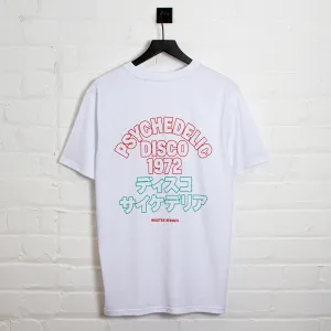 Outline 1972 Psychedelic Disco Back Print - Tshirt - White